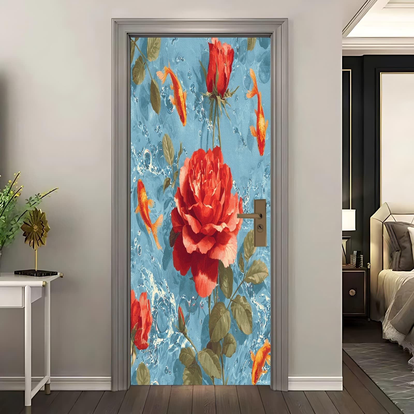Revêtement adhesif porte paysage aquatique 95x205 autocollant mural
