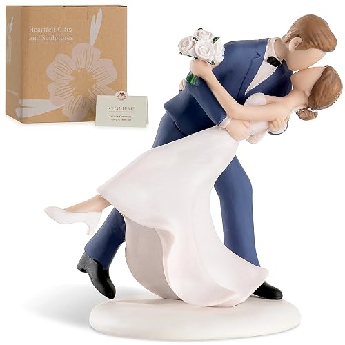 Storieme 4.7” Classy Bride and Groom Cake Toppers (0.5LBS with