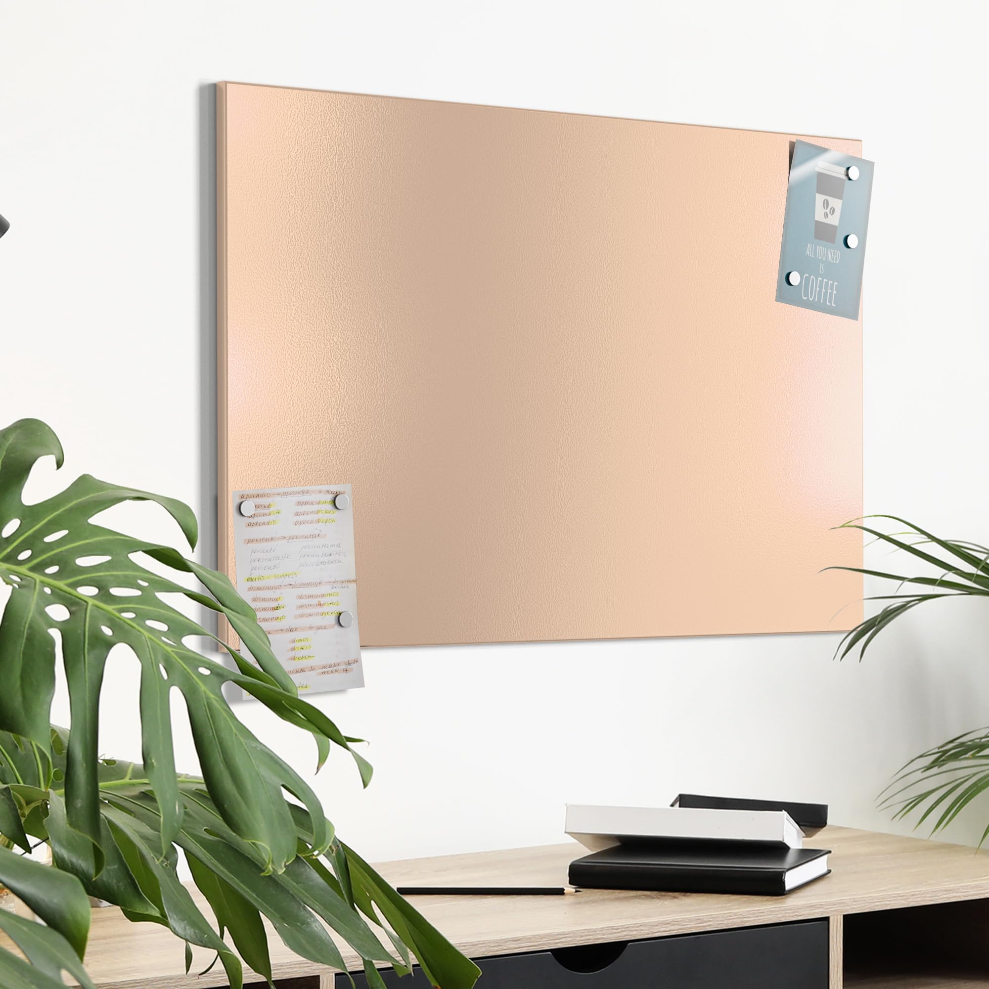 DEQORI Metall Magnettafel 60x40 Cm, Motiv Mit Gold-Struktur – Whiteboard Für Magnete, Pinnwand Für Küche & Büro
