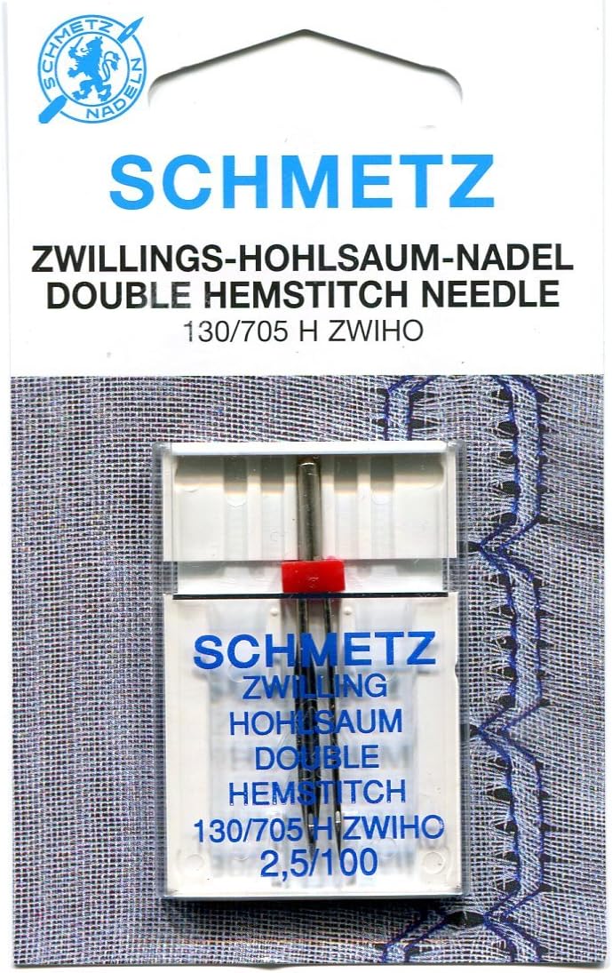 Schmetz Double Hemstitch (Wing) Sewing Machine Needle, Size: 100 - 2.5mm Gap (2.5/100)
