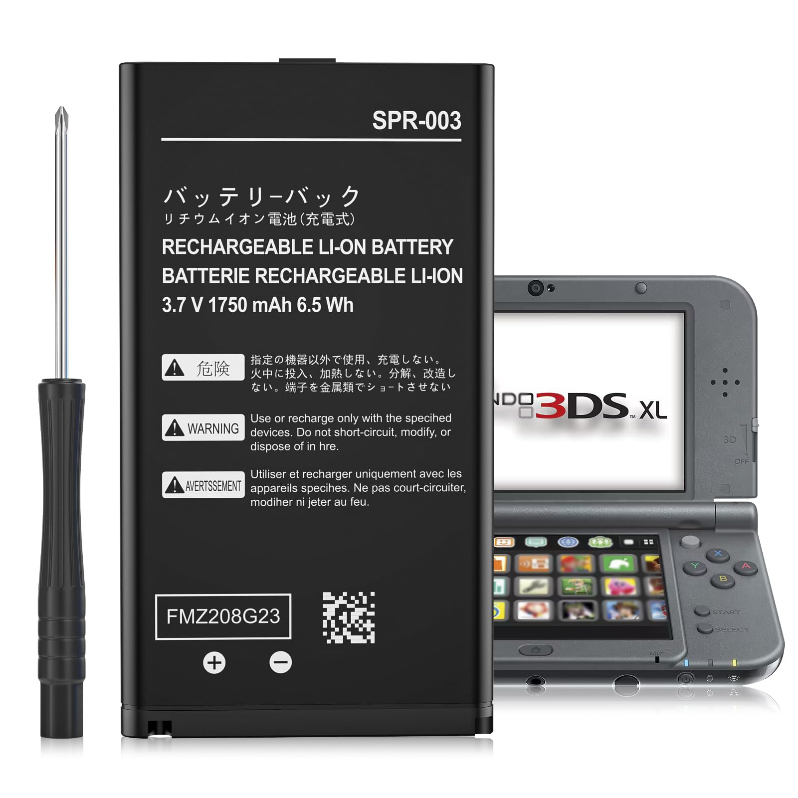 DGBOSEN 3DS XL Battery 3.7V 1750mAh Replacement with Tool Kit