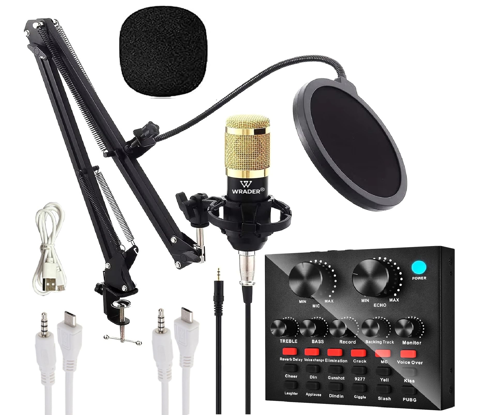 Condenser Microphone Full Setup with Sound Card for Podcast Recording, Singing, Voice Capturing, YouTube Videos, Interviews Recorder Microphones (Black, V8 Sound Card, BM800 Mic)-image-40