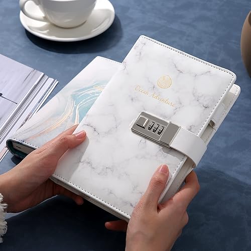 Miniatura 6 de Diario con candado para mujer, diario con cerradura personal recargable, diario con bloqueo de cuero, cuaderno de escritura B6 para niñas, diario