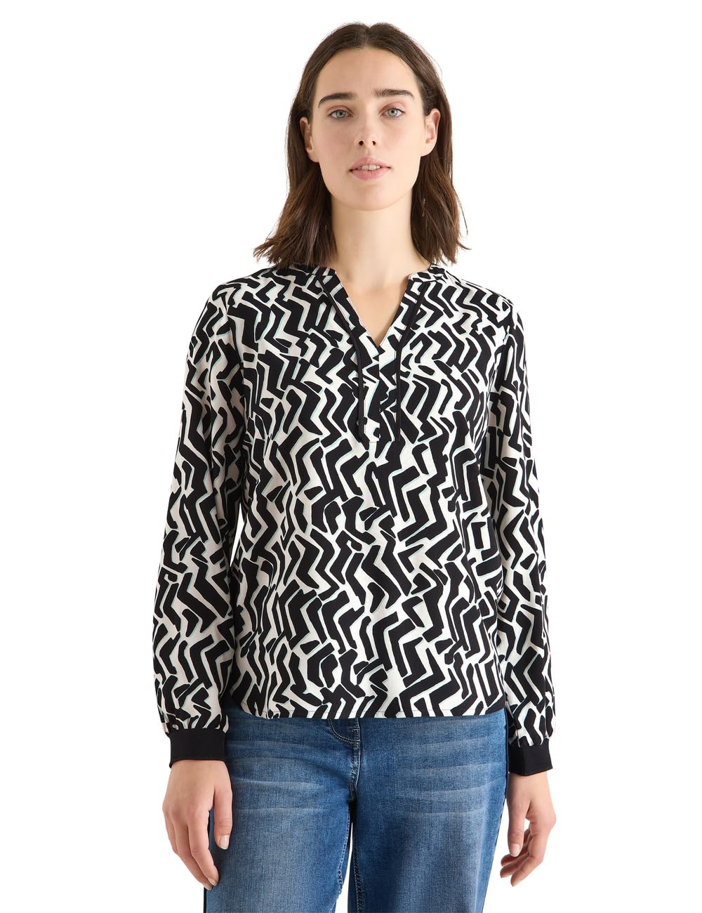 Cecil Damen Print-Bluse mit Tape