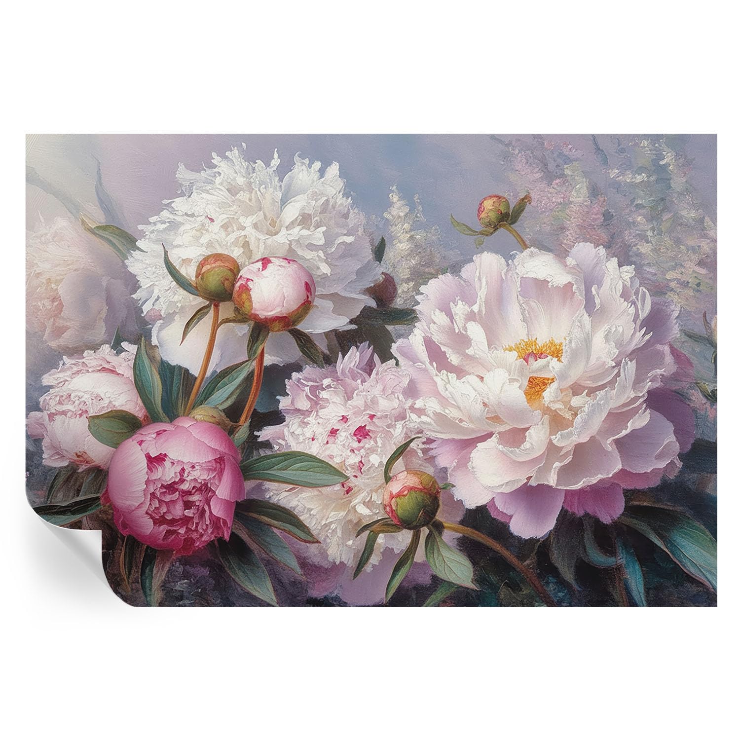 Murales de peonías para pasillos acogedores vinilo decorativo 152x104 cm