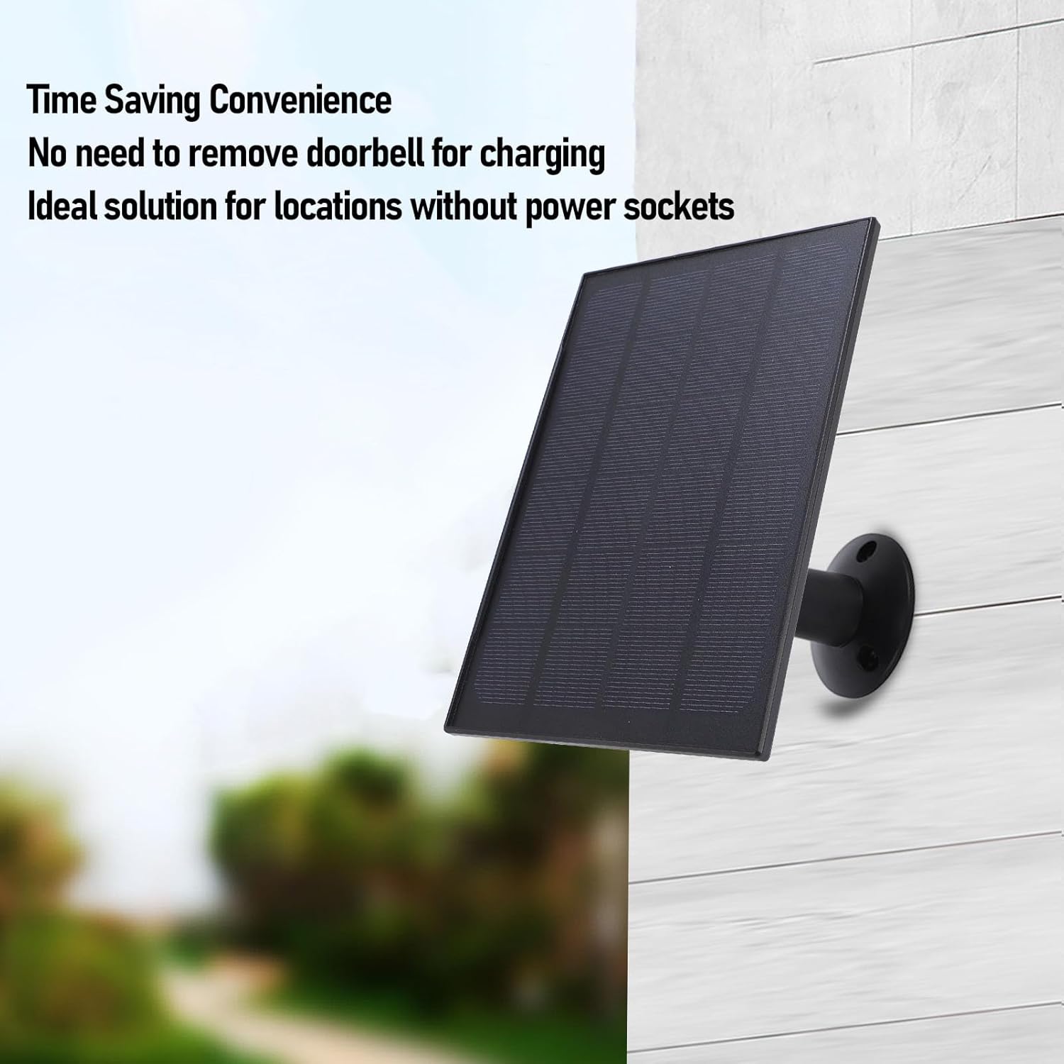 Solar Panel for Bird Feeder Camera, 8W Water Proof Solar Panel Charger for Rechargeable Battary Powered Camera with 9.8ft Cable & 360° Swivel Bracket,Solar Panel for Security