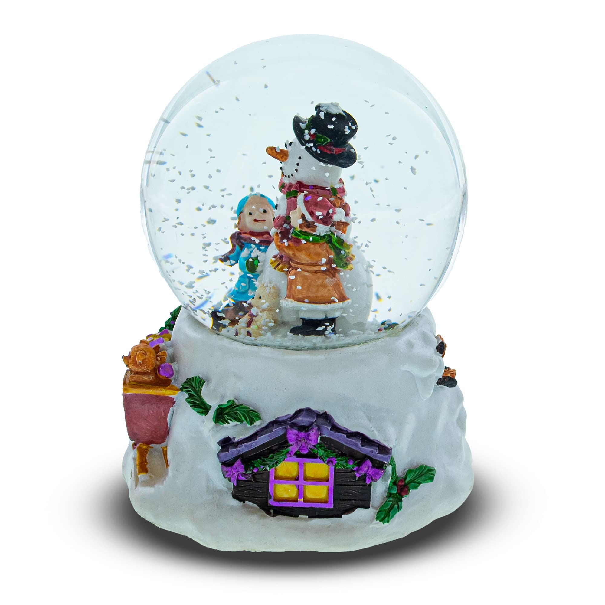 BestPysanky Boule à neige musicale avec bonhomme de neige pour enfants