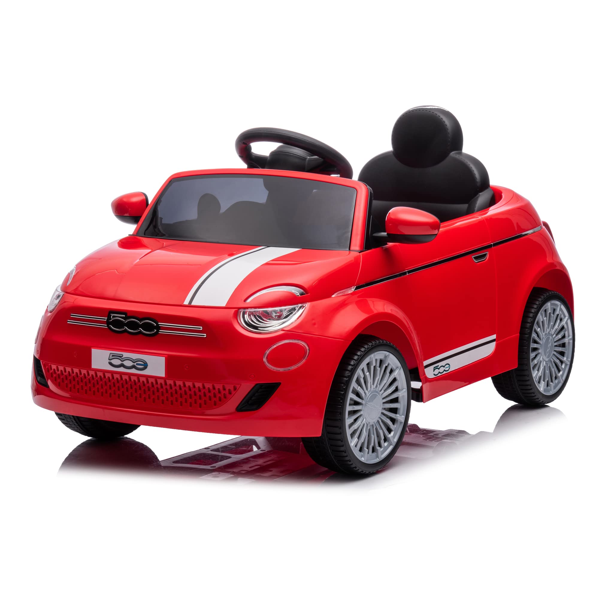 TURBO CHALLENGE - Fiat 500 - Portatore Elettrico - 119220 - Auto Telecomandata - Rossa - Max 30 kg - Plastica - Batterie Ricaricabili e Pile Non Incluse - Dai 3 ai 6 Anni