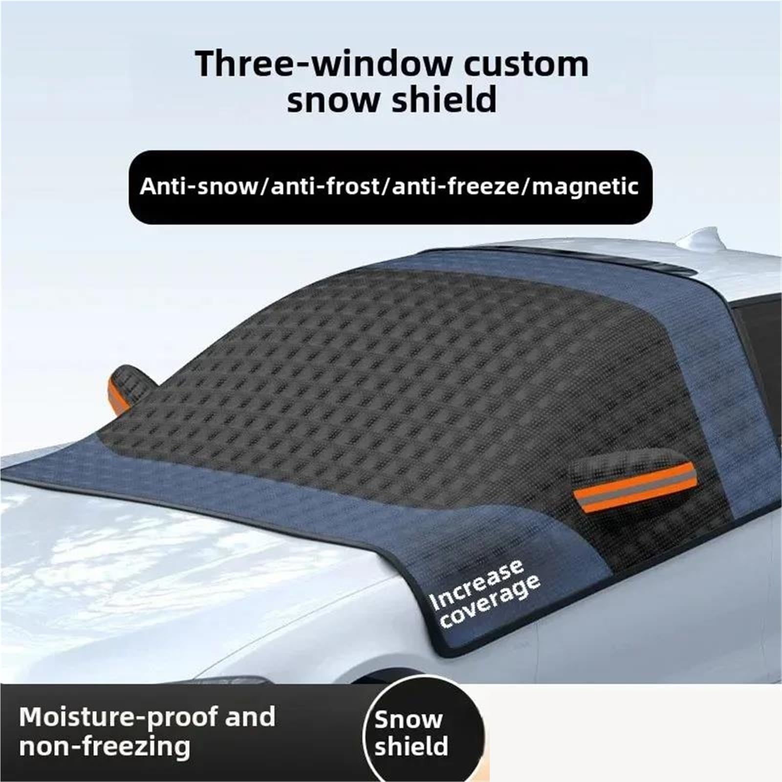 Copertura Parabrezza per Neve E Ghiaccio Copertura per Parabrezza per Auto per Protezione da Ghiaccio E Neve con Strisce Riflettenti Magnetiche Anteriori(No Magnet)