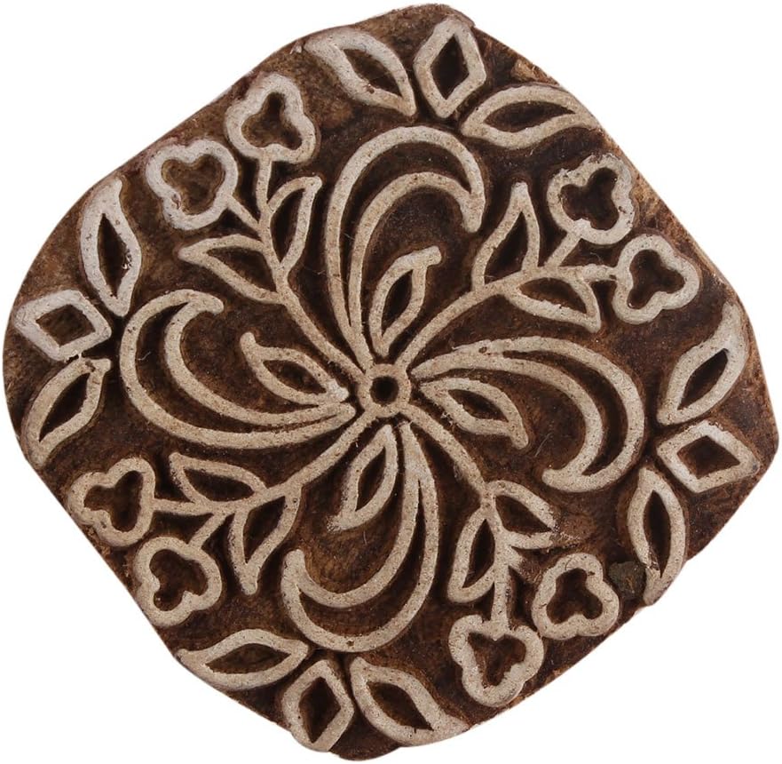 Indian Shelf Vocalforlocal Handmade Brown Set of 1 New Wooden Printing Block