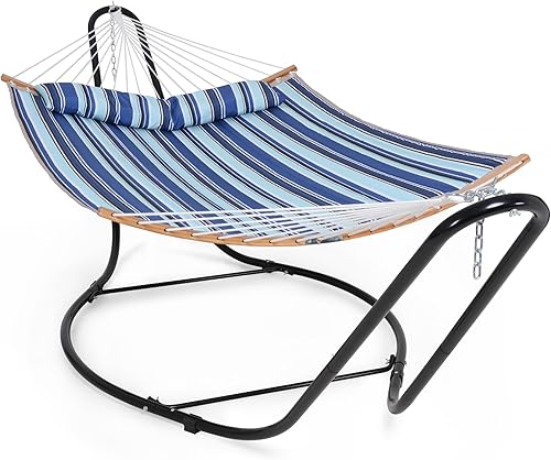 Miniatura 8 de SUNCREAT Hamacas Hamaca independiente para exterior, hamaca de pie resistente para patio trasero, patio, jardín, patente pendiente, azul marino