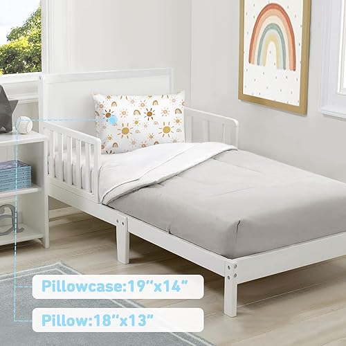 Miniatura 7 de Babebay Paquete de 2 almohadas para niños pequeños, almohadas de algodón de 13 x 18 pulgadas para dormir, lavables a máquina con funda de almohada,