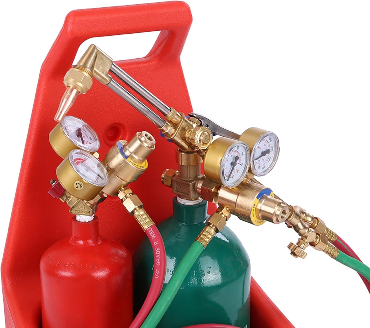 Oxygen Cylinder Welding Torch Kit,Oxyacetylene Torches Long Pipe Brass Nozzle Welding Torch Kit with Gauge Oxygen Acetylene Welding Cutting Torch Kit (Fast Delivery from USA)