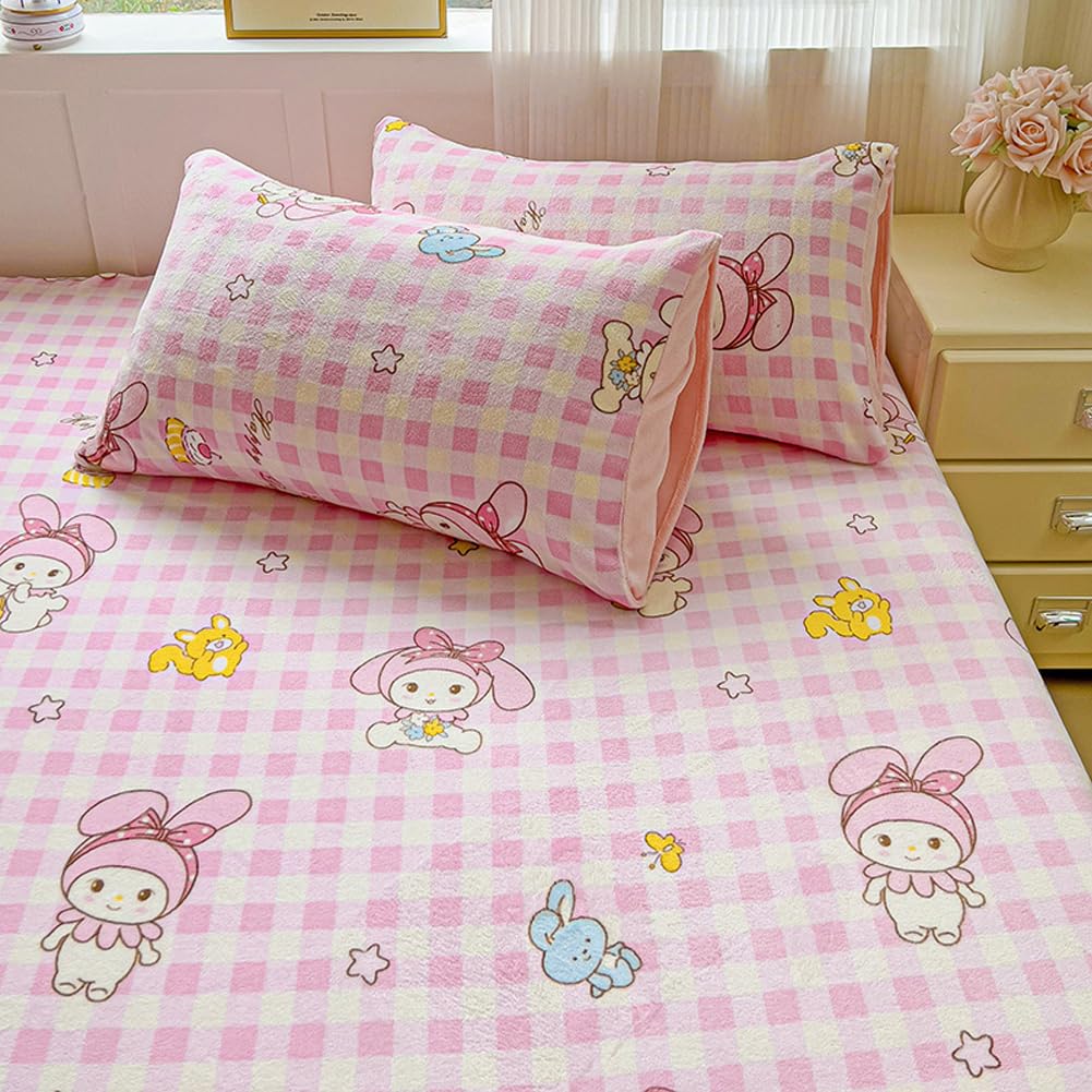2 Pack Super Soft Plush Fleece Pillow Shams for Little Princess Girls 19x29inches (Pink)