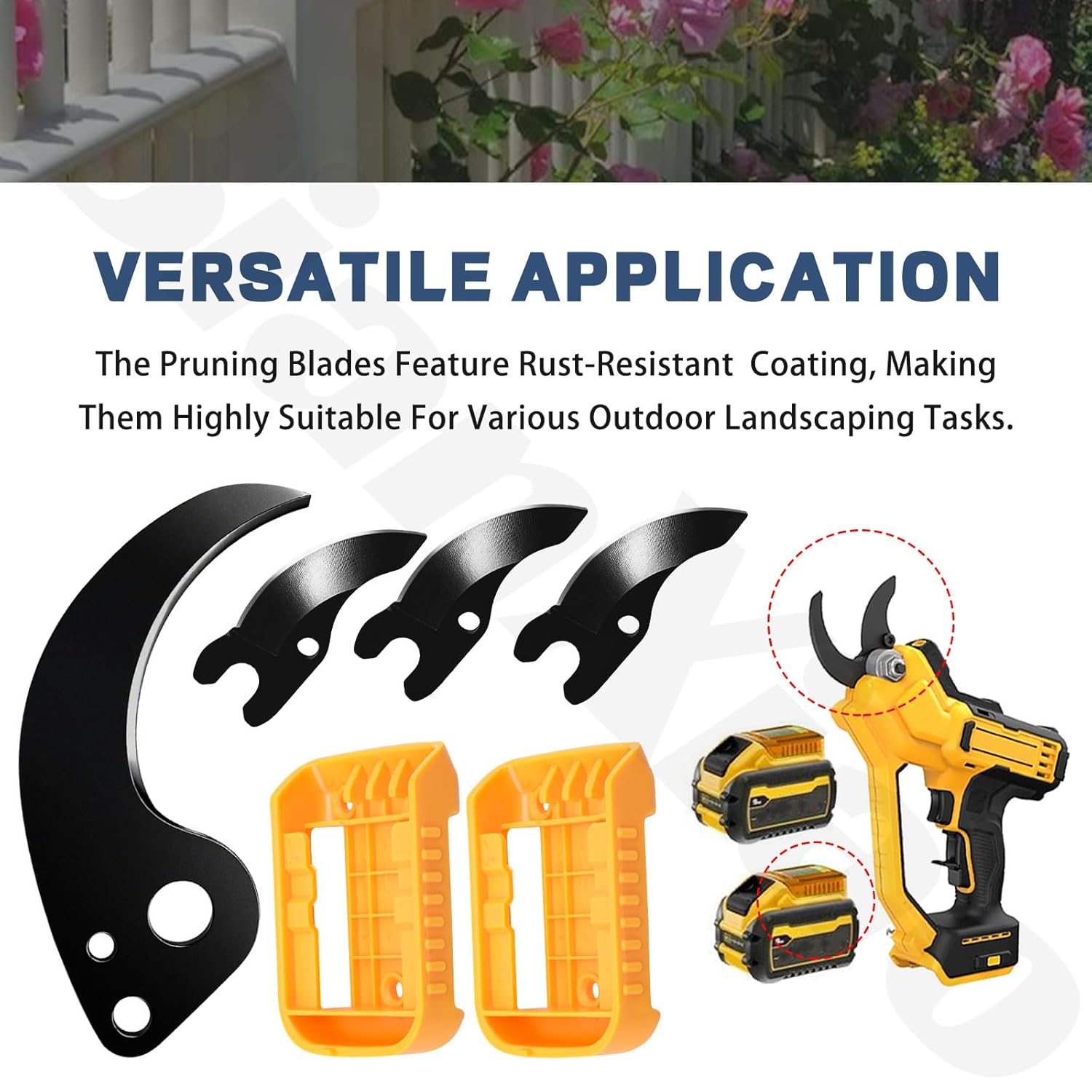 3 Pcs N920015 & 1pcs NA044629 Pruning Saw Blade Kit Compatible with Dewalt DCPR320 DCPR320B DCPR320D1 DCPR320B-B3 2727-20 Pruner Blade, with Installation Wrench