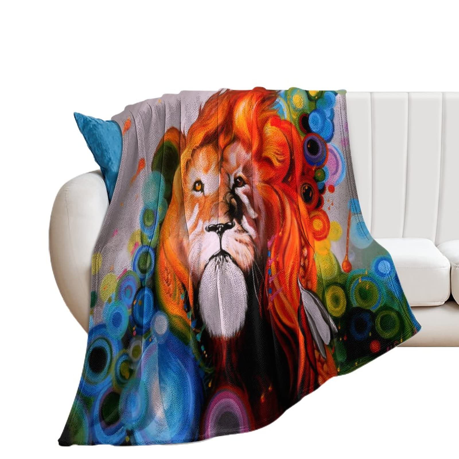 Couverture en polaire imprimée Art Lion plaid canapé durable