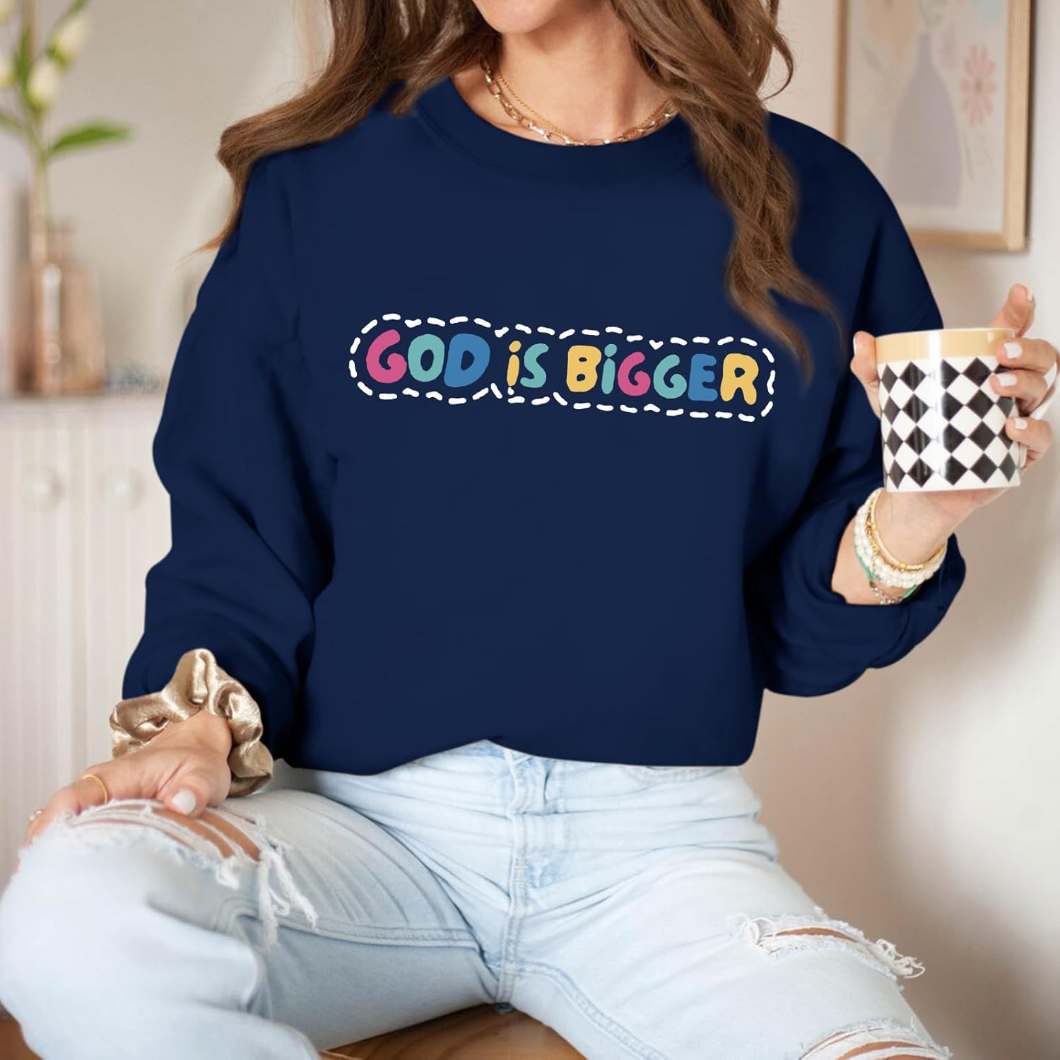 Christian Sweatshirts for Women Jesus God Faith Shirts Inspirational Religious Graphic Hoodie Loose Pullover Tops - Image 4