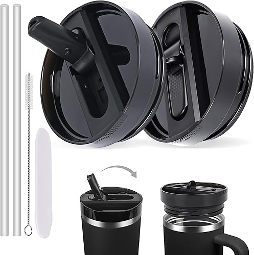Tapas de Vaso de 40 OZ que se Ajustan a la Copa Stanley QuencherPaquete de 2 Cubiertas de Repuesto a Prueba de Derrames Compatibles con Vaso de 40