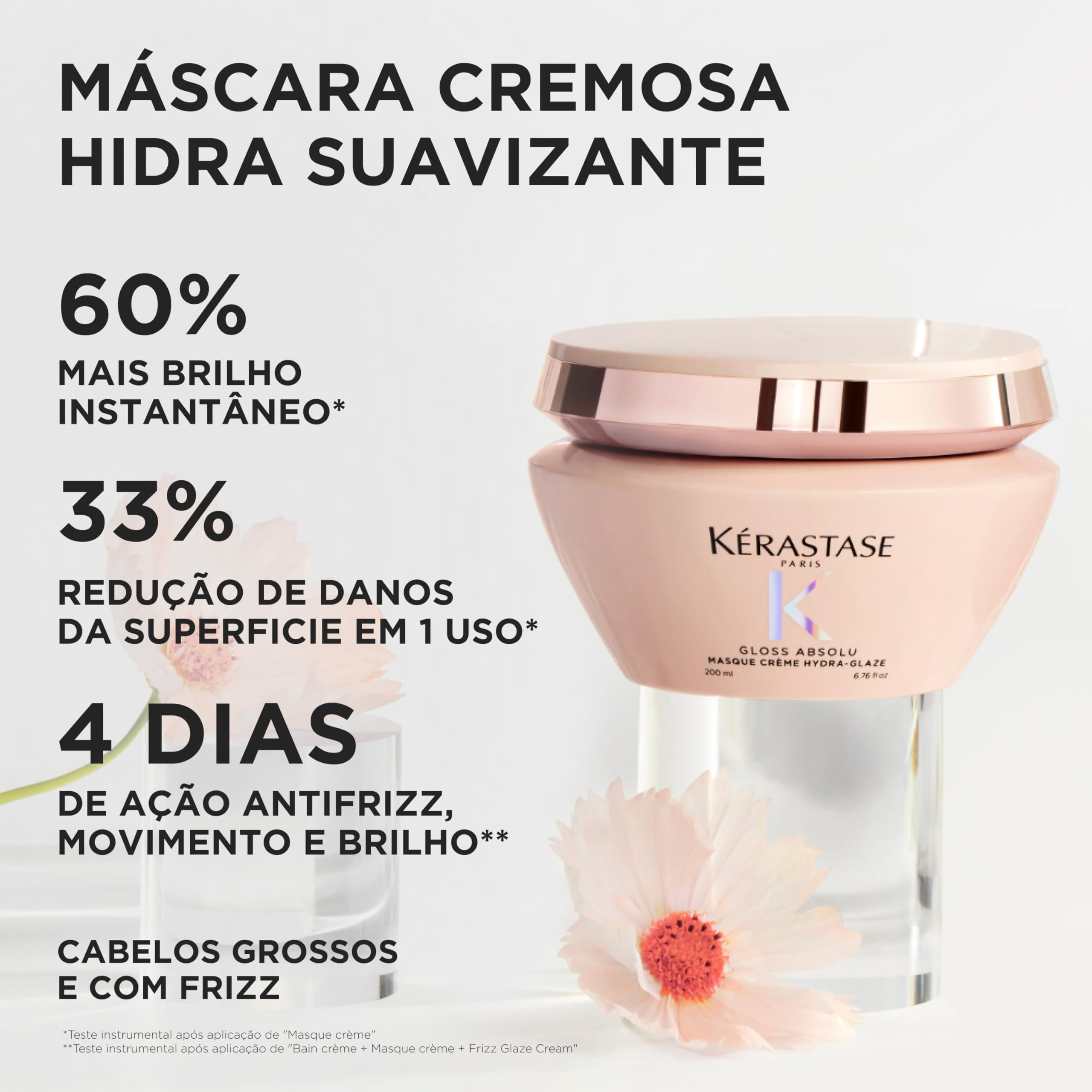 KÉRASTASE Gloss Absolu Masque Crème Hydra-Glaze Hydra-Nourrissant Anti-Frisottis Acide Hyaluronique