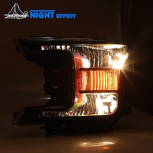Miniatura 2 de WOLFSTORM Conjunto de faros delanteros para Ford F150 2018 2019 2020 con modelos de faros halógenos solo y no es compatible con F150 Raptor,