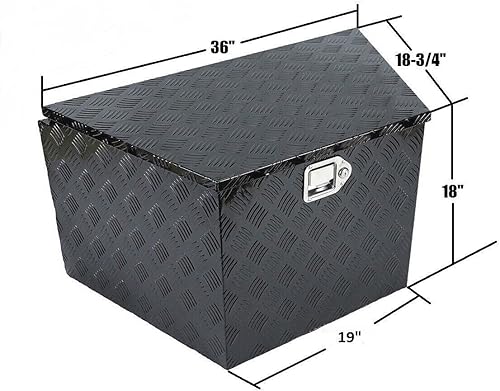 Miniatura 2 de suntonmoto Caja de herramientas de aluminio de 36 x 18 x 19 pulgadas, con cerradura y llaves, organizador de almacenamiento impermeable para camión