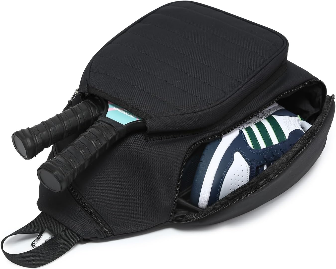 RAINBOW SMILE Sling Bag Crossbody Backpack for Pickleball Paddle Tennis Racketball Travel for Men and Women, with Ice Bag 2PS