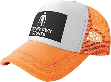 I Do My Own Stunts Trucker Hat - Mesh Baseball Snapback Cap for Men Or Women Outdoors Black