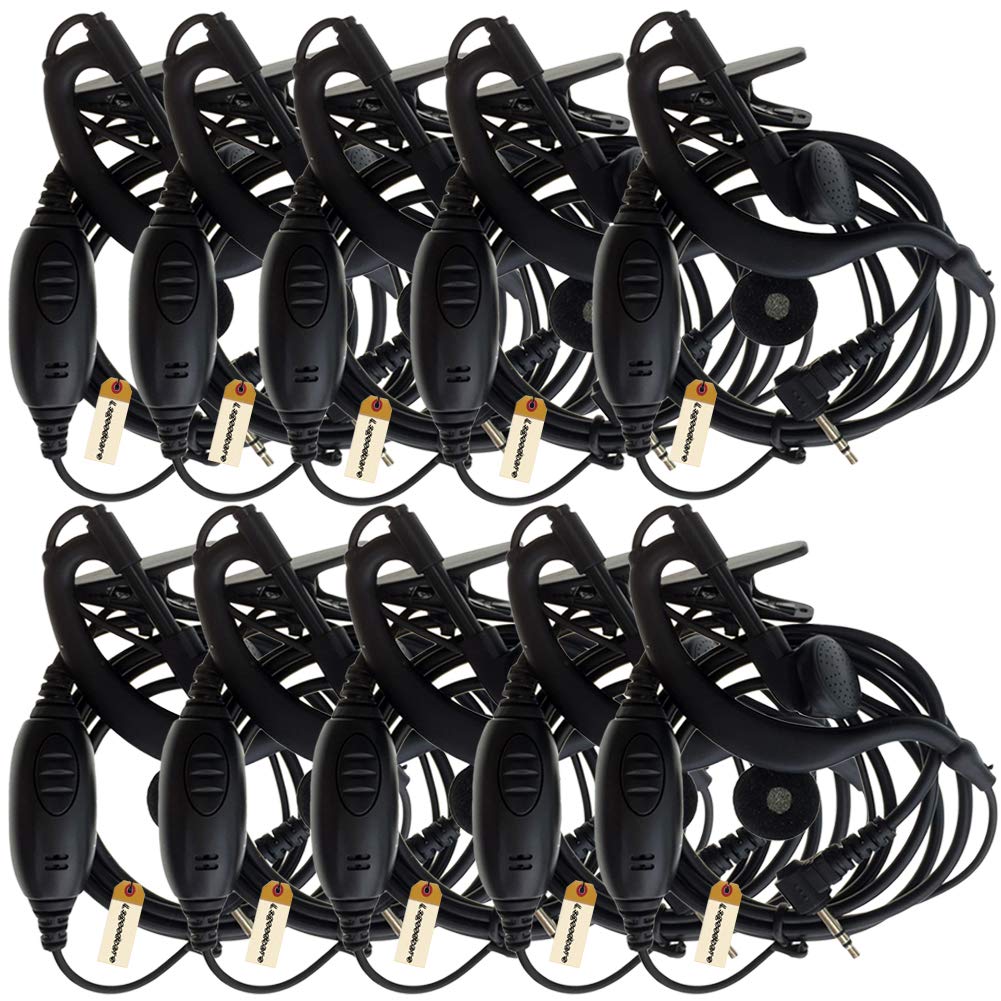 4x Akustikschlauch-Headsets Mit PTT & Mikrofon – 2,5 Mm Klinke Für Motorola Funkgeräte (z.B. Talkabout T200, T460)