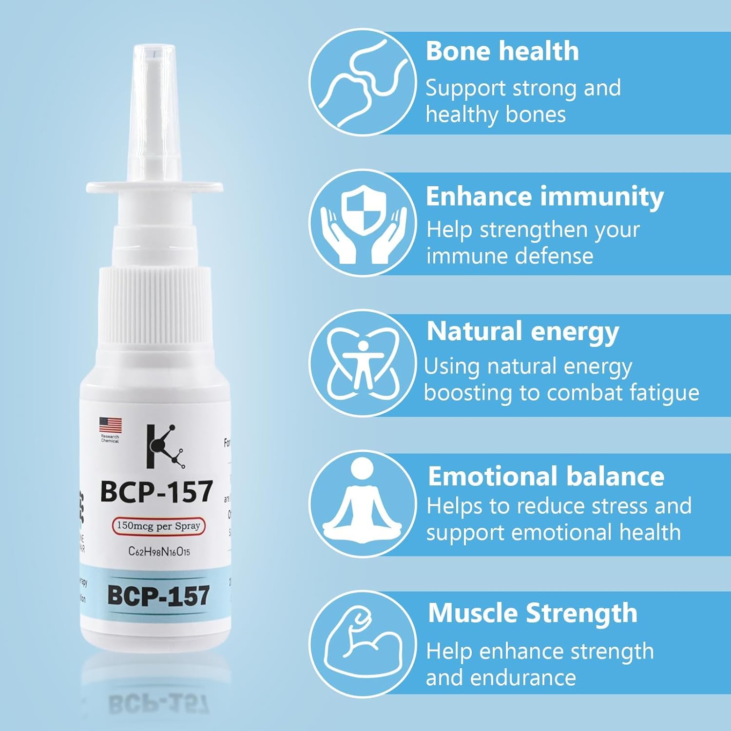 BP-157 30ml - 1 Bottle | 150Mcg per Spray - 200 Sprays | Tissue Repair & Gut Health Support | USA Made