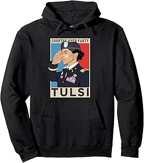 Tulsi Gabbard for President 2020 Salute Country Over Party Pullover Hoodie