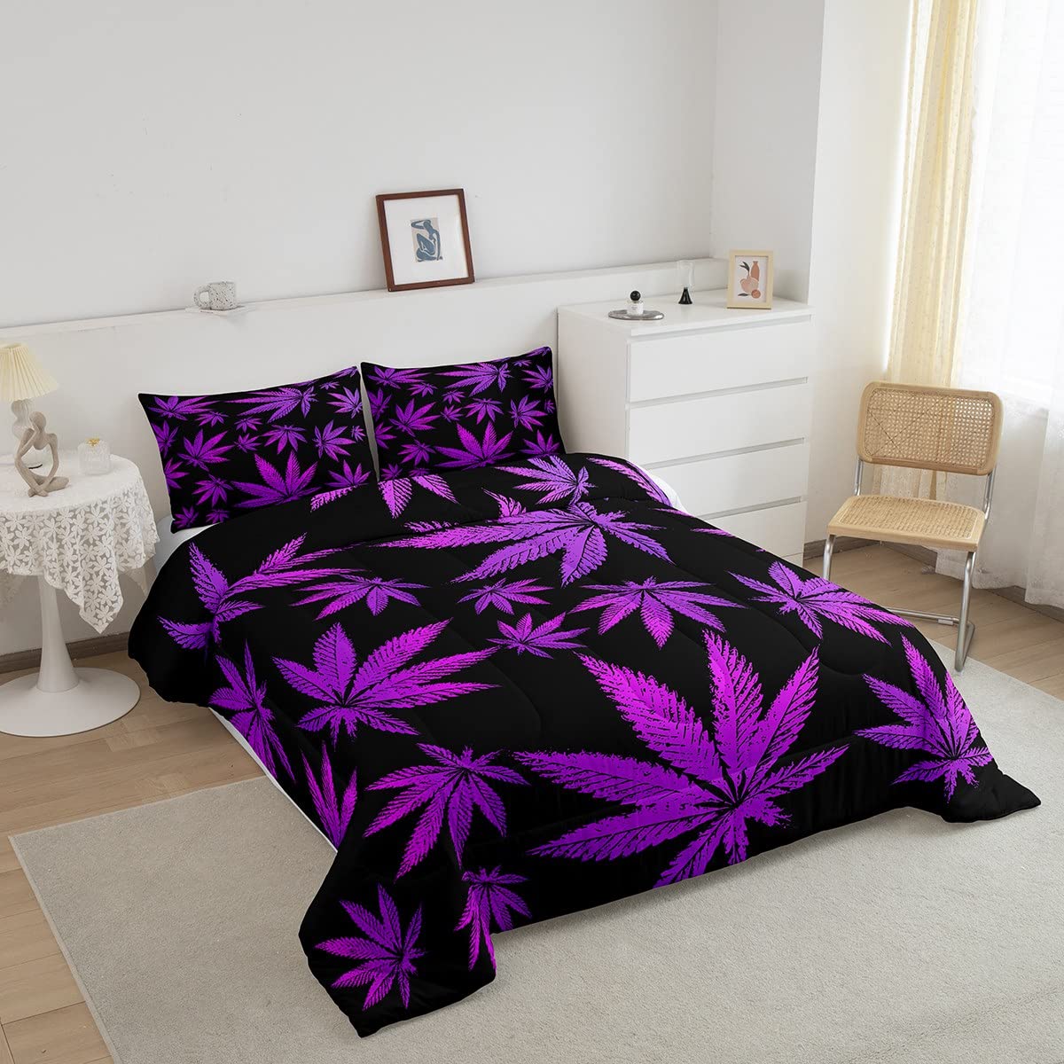 Marihuana-Blatt Fleecedecke – King Size, Weich, Aus Mikrofaser, Mit Verdunkelungsvorhang