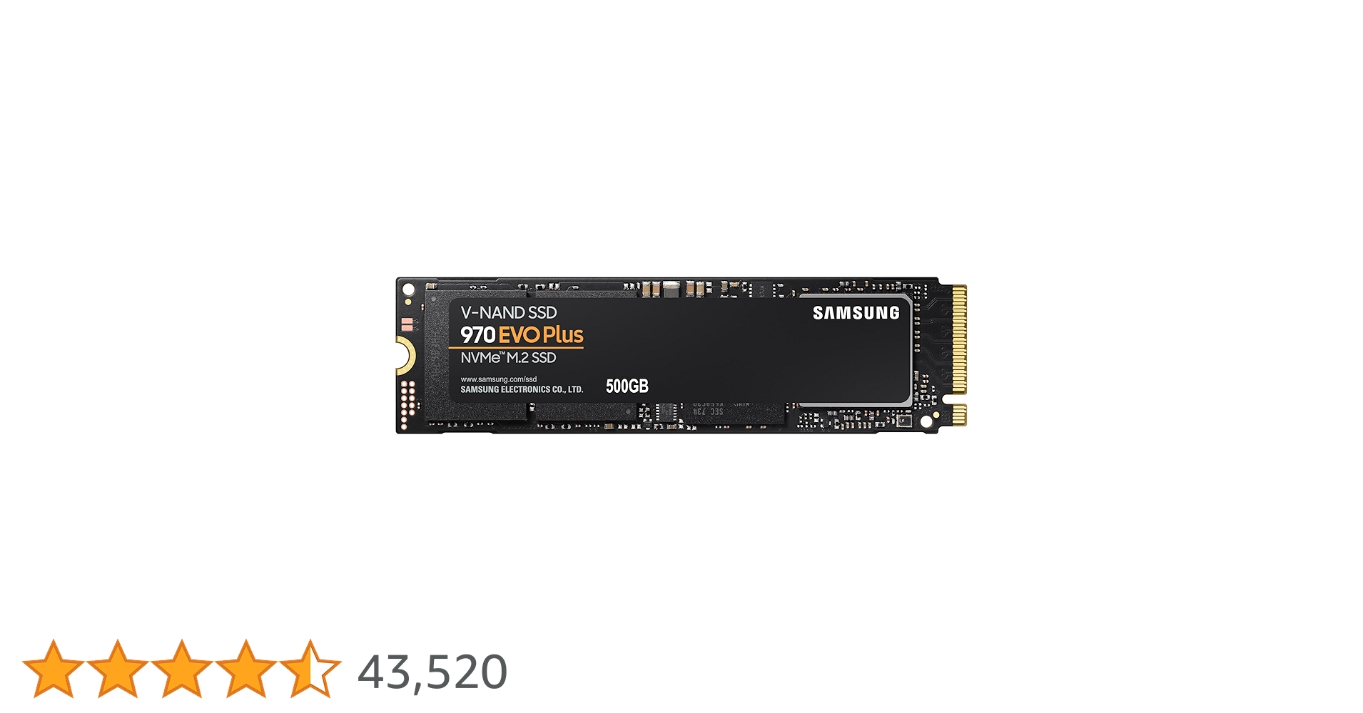 Samsung 970 EVO Plus 500GB PCIe NVMe M.2 (2280) Internal Solid State Drive (SSD) (MZ-V7S500) Samsung 970 EVO Plus 500GB PCIe NVMe M.2 (2280) Internal Solid State Drive (SSD) (MZ-V7S500)
