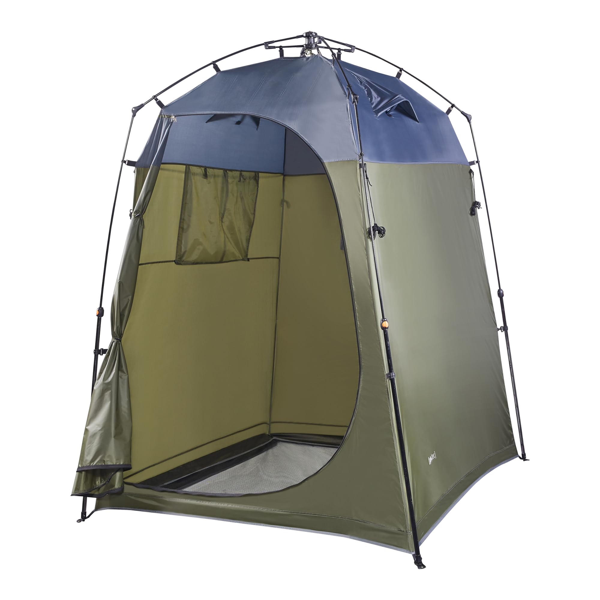 pro.tec Tente de Douche pour Camping Festivals Jardin avec Fenêtre Moustiquaire Poches de Rangement Impérméable Polyester Fibre de Verre 150 x 150 x 200 cm
