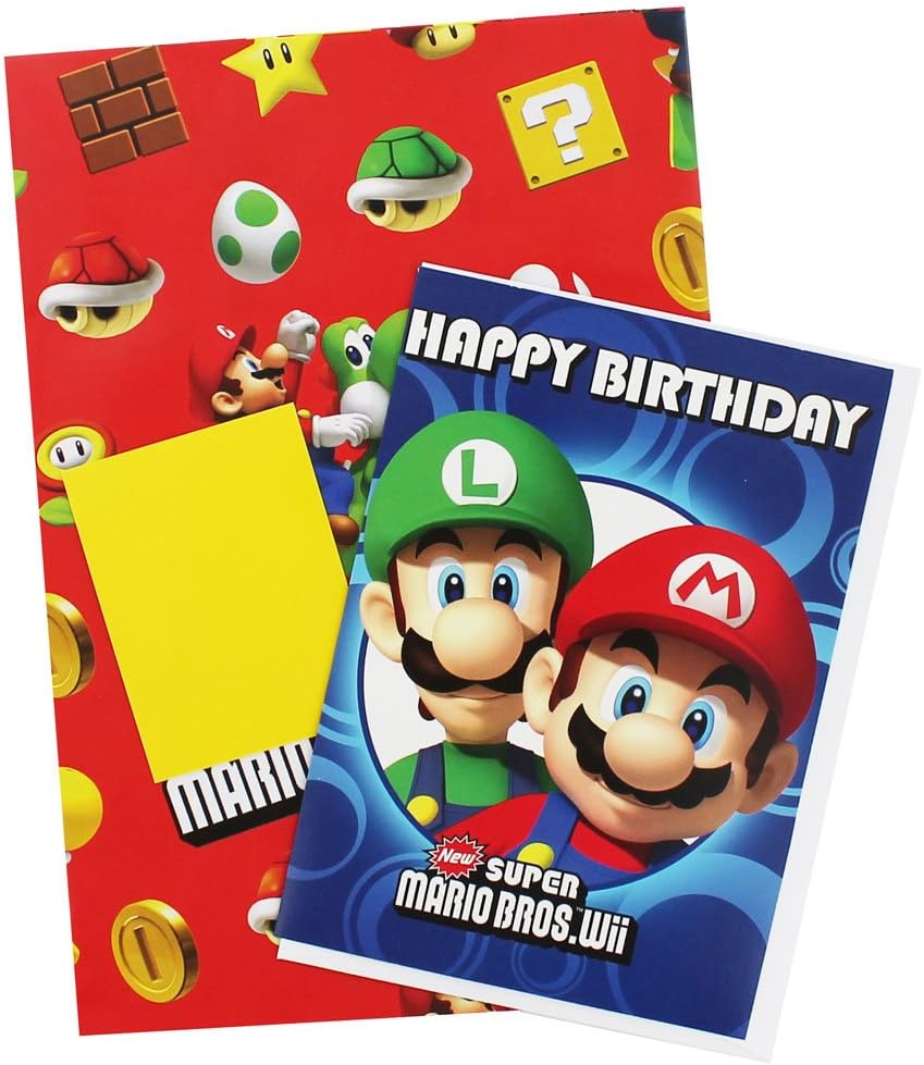 Super Mario Gift Wrap and Card Set