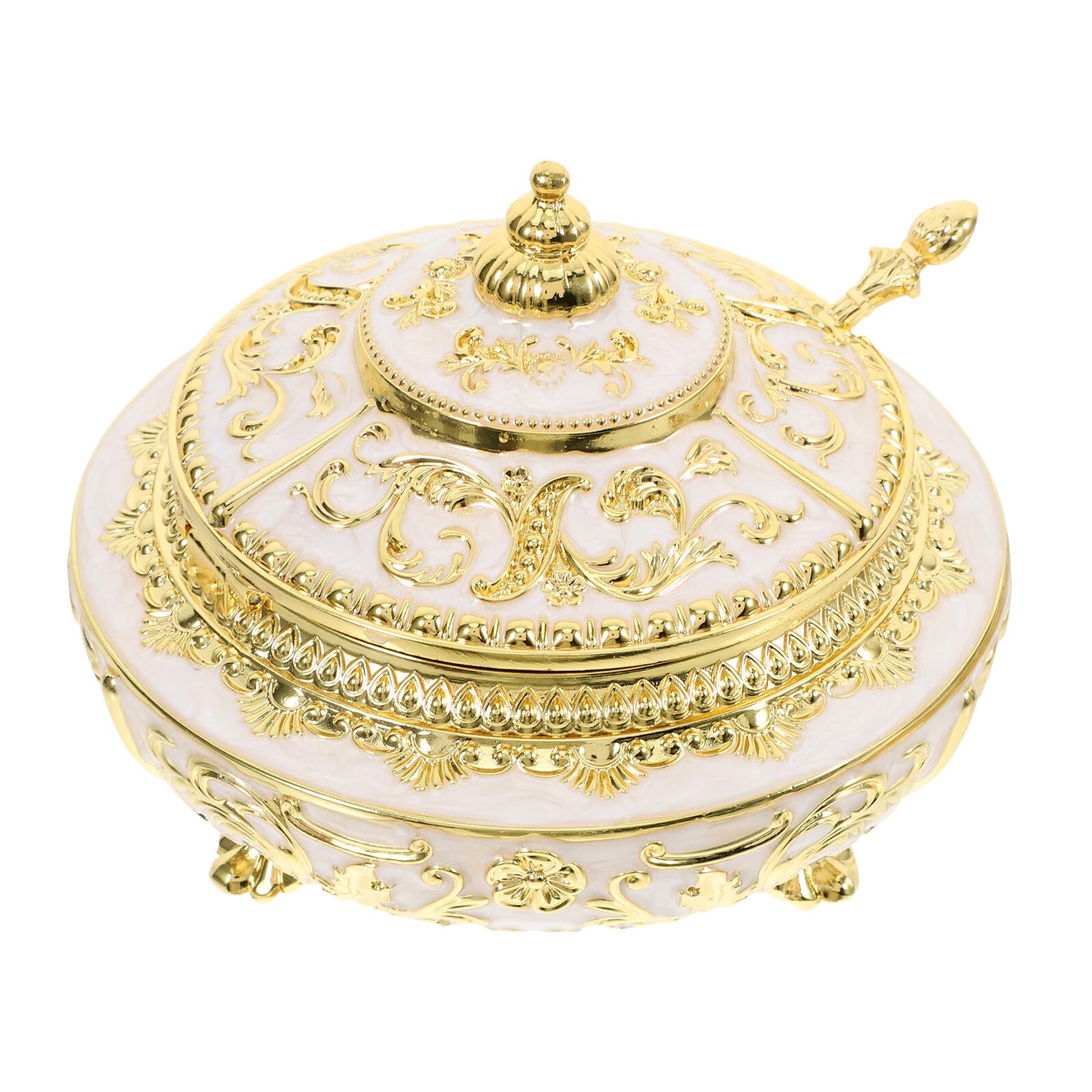 SHINEOFI Elegante Hält Gewürze Frisch und Ist Einfach zu Bedienen Zuckerdose aus Legierung in Gold mit Klappdeckel Minimalistisch und Kreativ für Küche und Restaurant