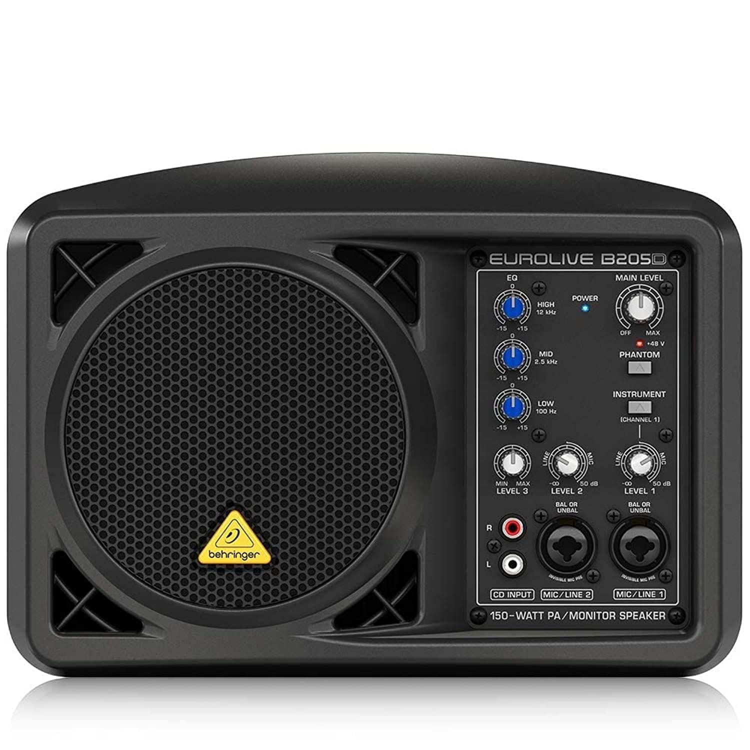Behringer Eurolive B205D, Altoparlante, Cassa amplificata Speaker Attivo, 150 Watt & Tiger MCA68-BK Asta per Microfono con Clip per Microfono Inclusa, Nero
