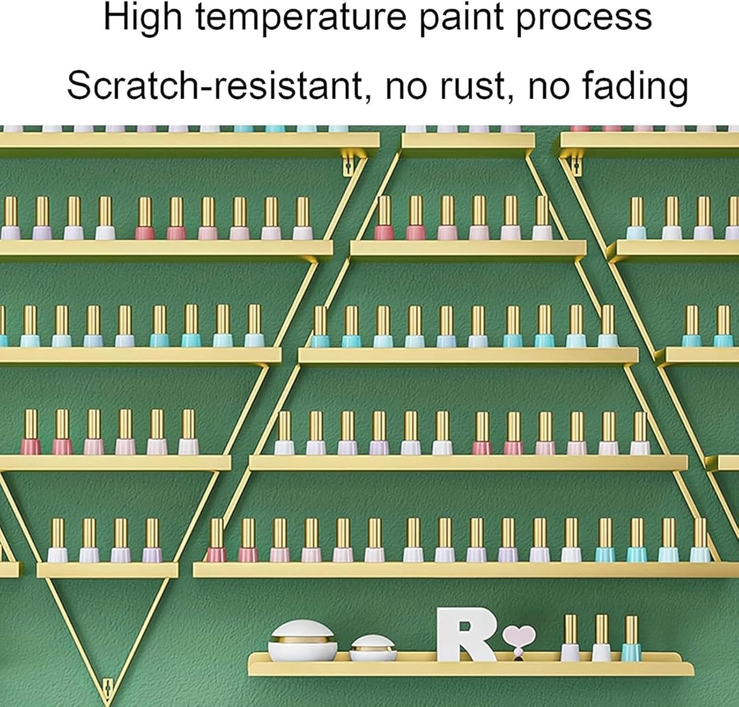 Scaffali per Smalti per Unghie Montati Parete, Portaoggetti for rack montato a parete, portaoggetti for cosmetici, supporto for pittura, olio essenziale, rossetto, profumo, espositore for unghie(Black