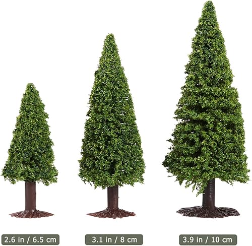 Miniatura 5 de BESPORTBLE 15 unids árboles modelo miniatura paisaje paisaje cedro mini árbol de Navidad modelo para bricolaje paisaje verde paisaje