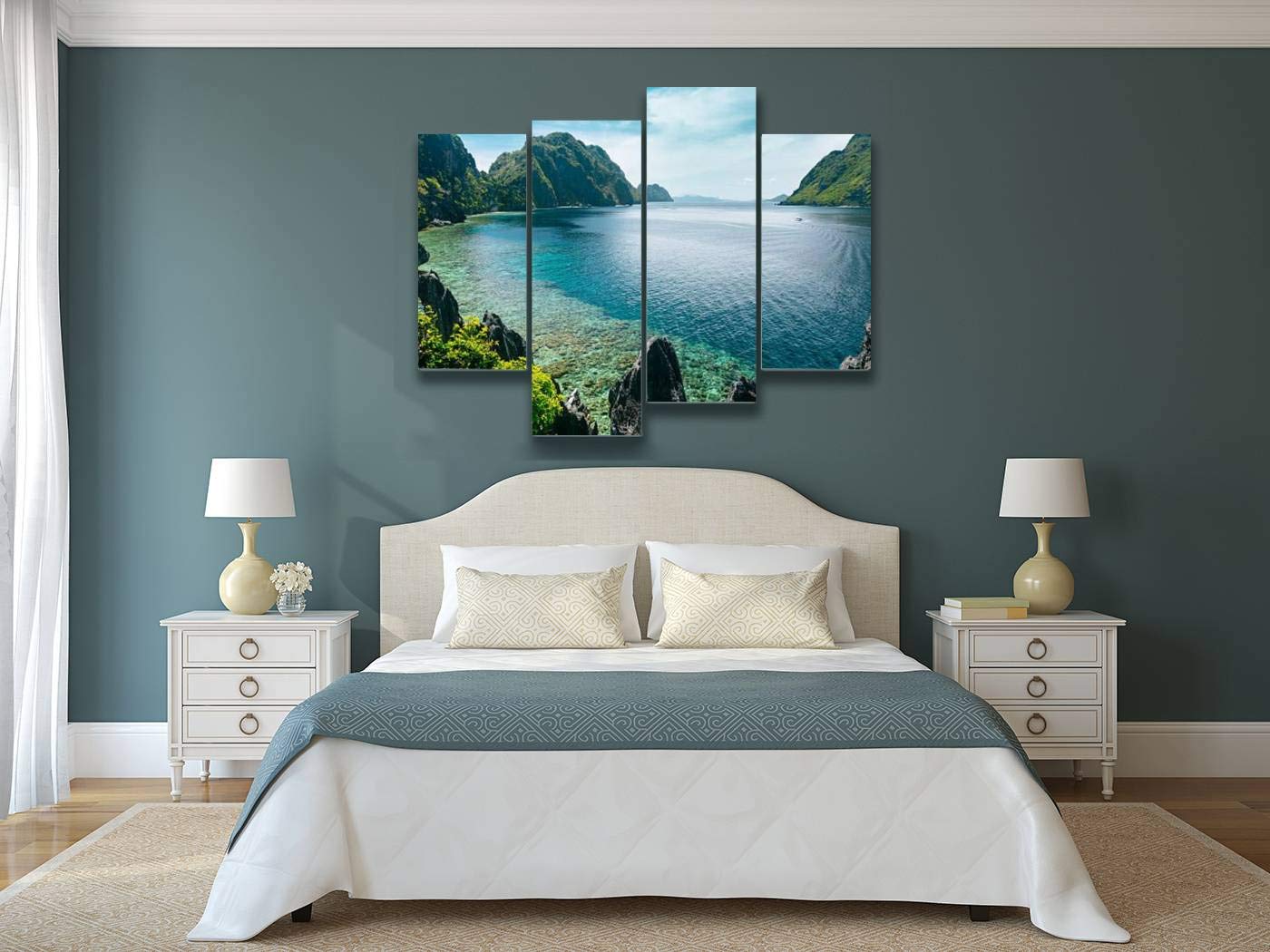 El Nido, Philippines Canvas Wall Art Hanging Paintings Modern Artwork Abstract Picture Prints Home Decoration Gift Unique Designed Framed 4 Panel