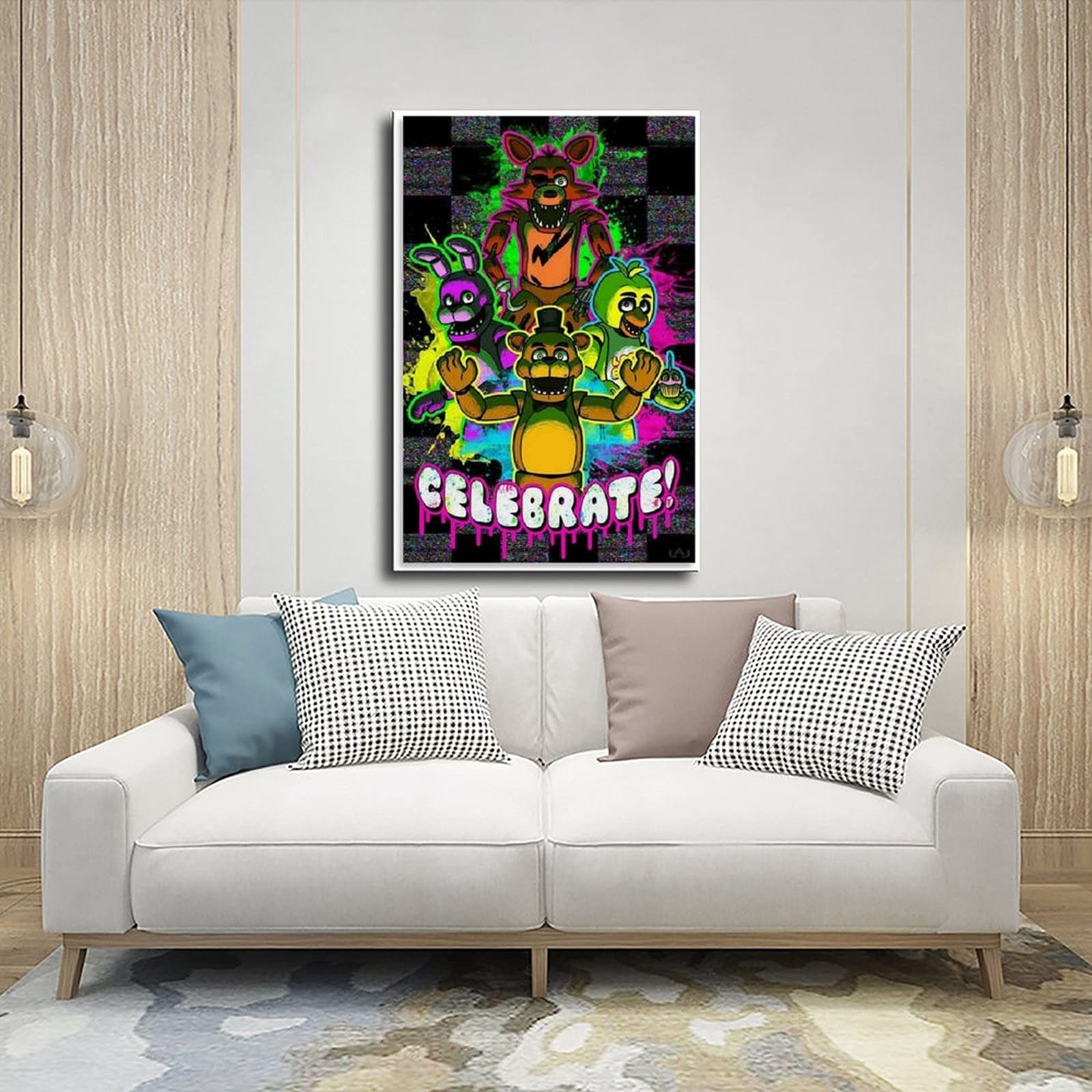 Poster Sur Toile Five Nights At Freddy's - Décoration Murale Pour Salon, Chambre à Coucher - Style Sans Cadre - 30 X 45 Cm