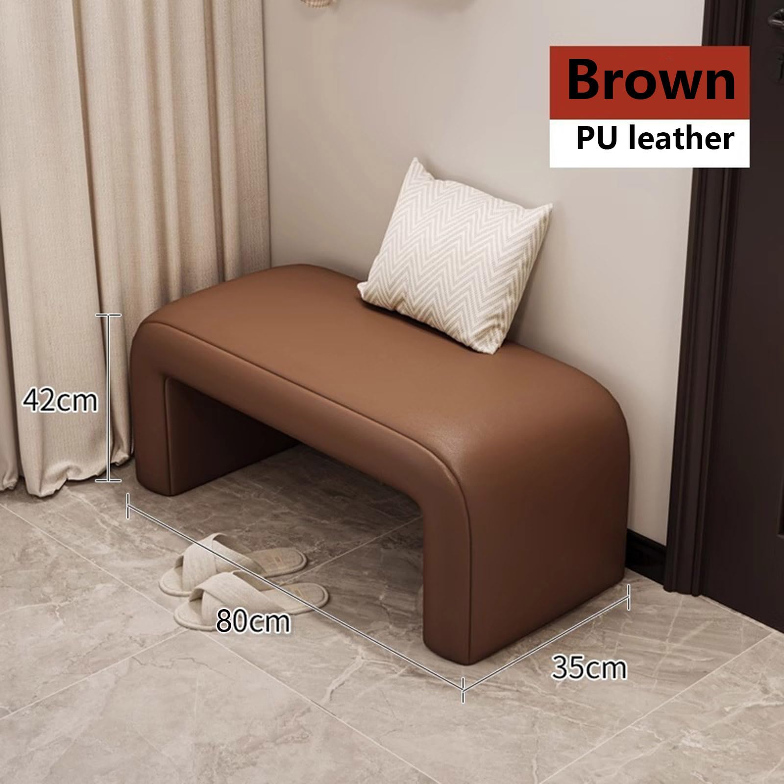 Taburete zapatero con acolchado de poliuretano, relleno de espuma altamente elástica, para dormitorios y entradas, asiento de almacenamiento