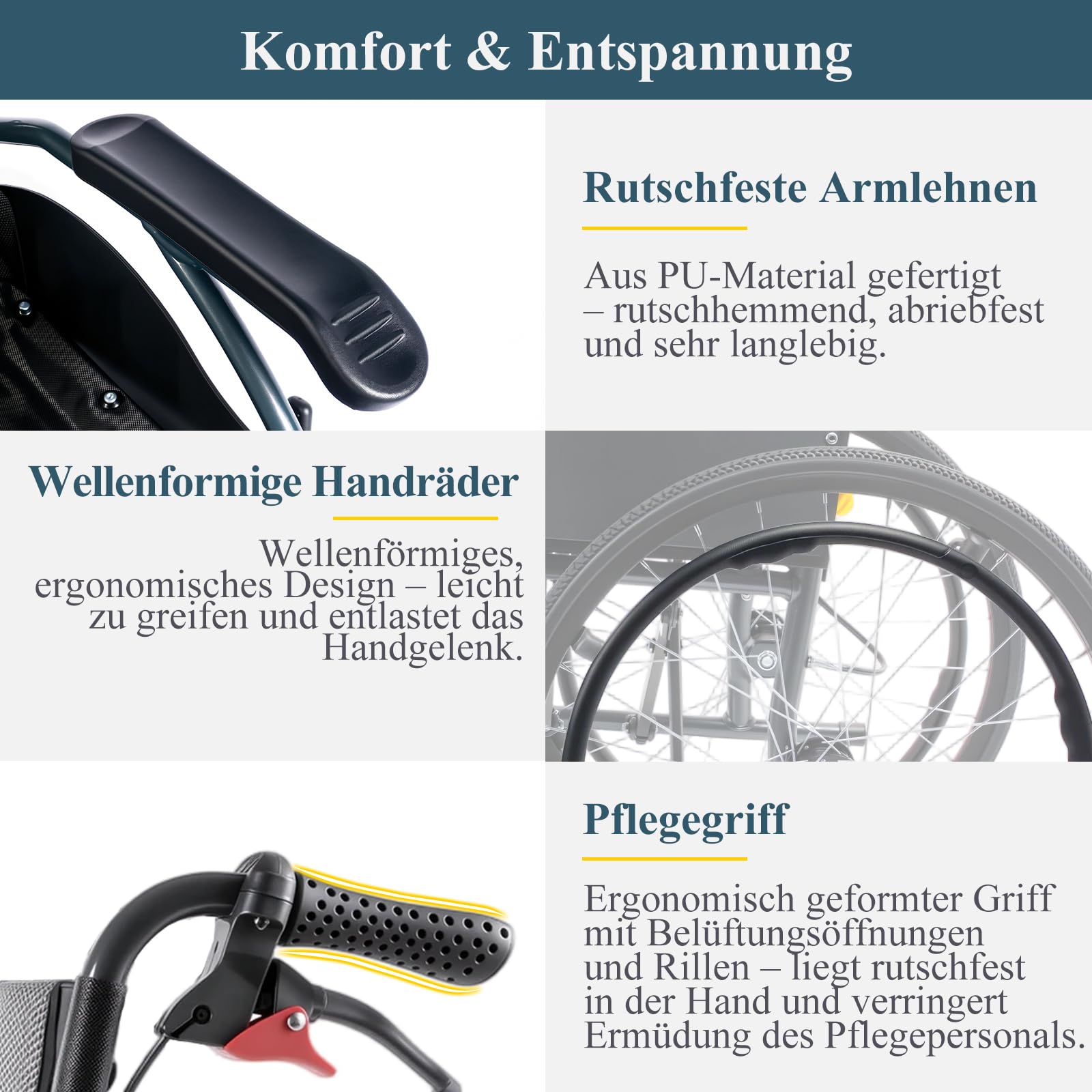 Rollstuhl Faltbar Leicht mit Selbstantrieb 12KG（IN-863HM）