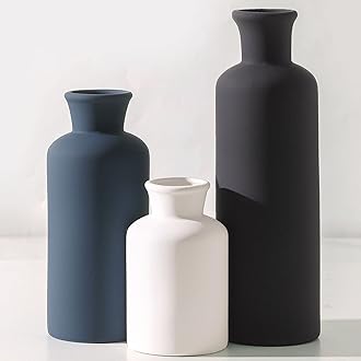 Ceramic Vase Set of 3, Vases Neutral Modern Vases Home Decor Boho Vase Farmhouse Decor Flowers Pampas Vase for Table Mantel Entryway Shelf Living Room Kitchen Bathroom - Mutlicolor