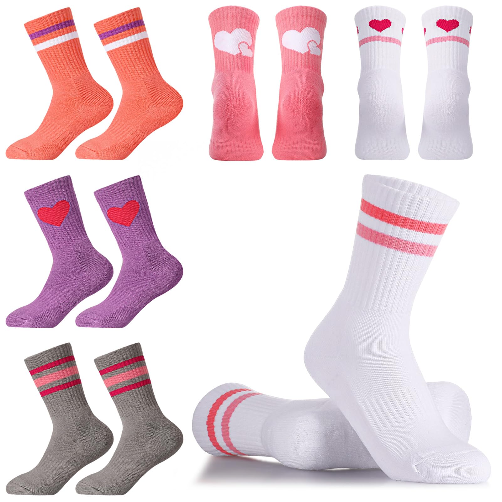 Utensilsto Lot de 6 Paires de Chaussettes en Coton Blanc - Sport