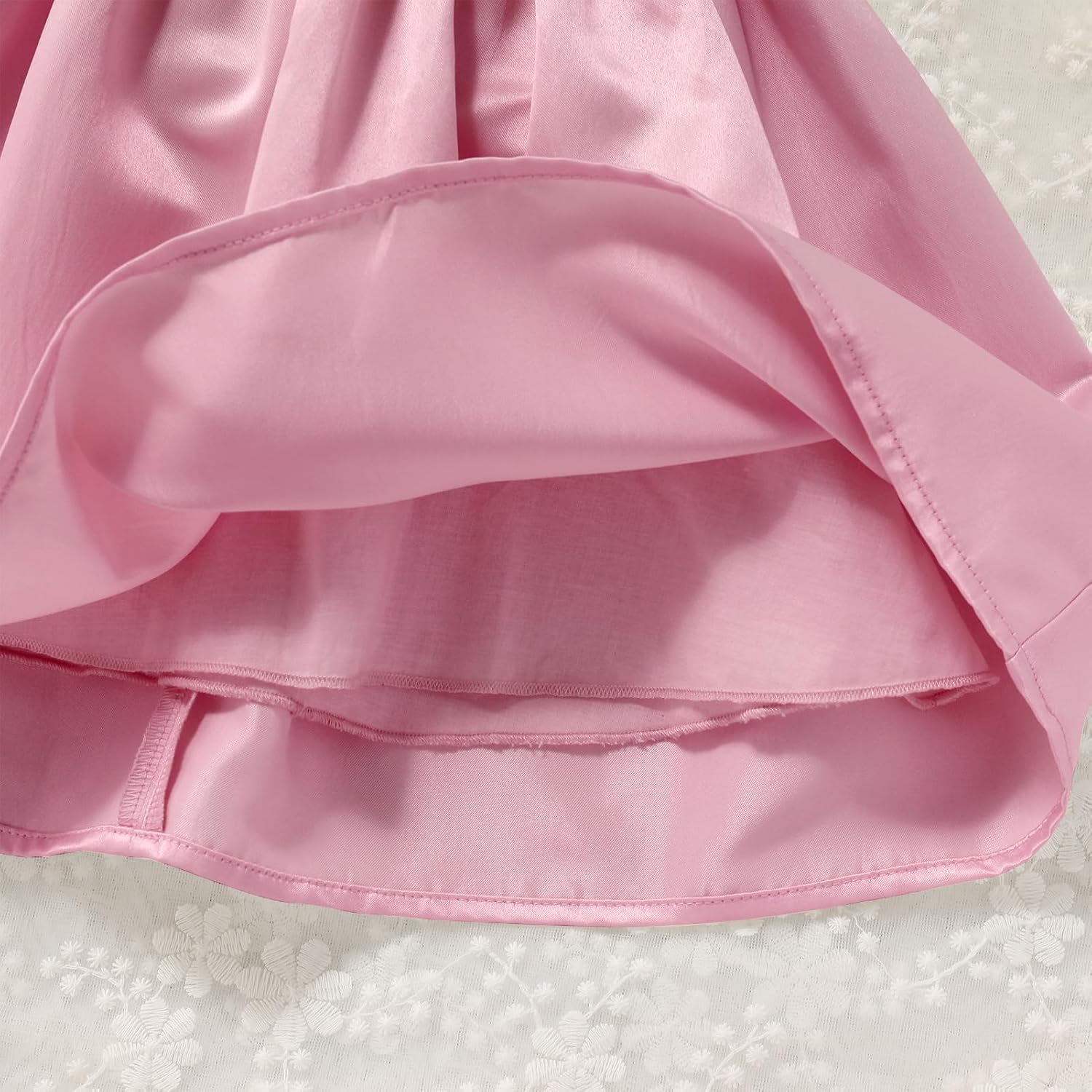 IBAKOM Baby Flower Girl Satin Formal Wedding Dress Contrast Color Bowknot Infant 1st Communion Dress Toddler Birthday Outfits