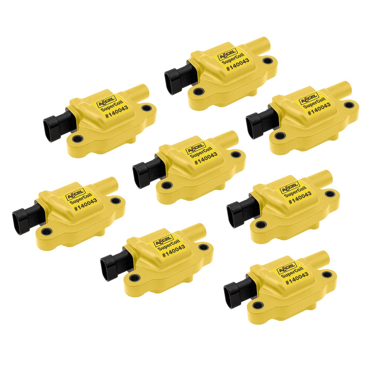 ACCEL140043-8 Ignition SuperCoil Set (Pack of 8) , Yellow