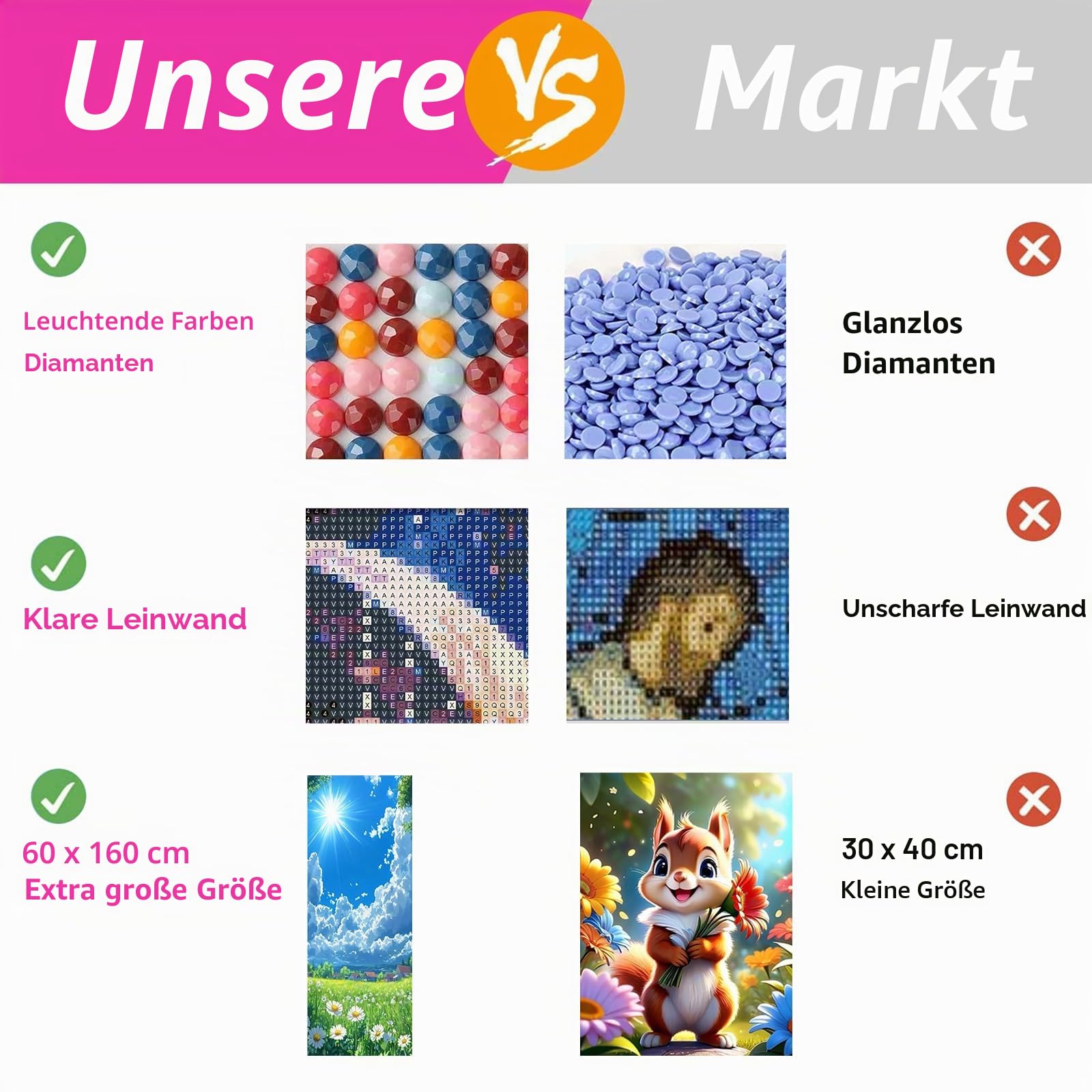 ZHUMUTO Diamond Painting Erwachsene Groß XXL 60x160cm Sommerwiese
