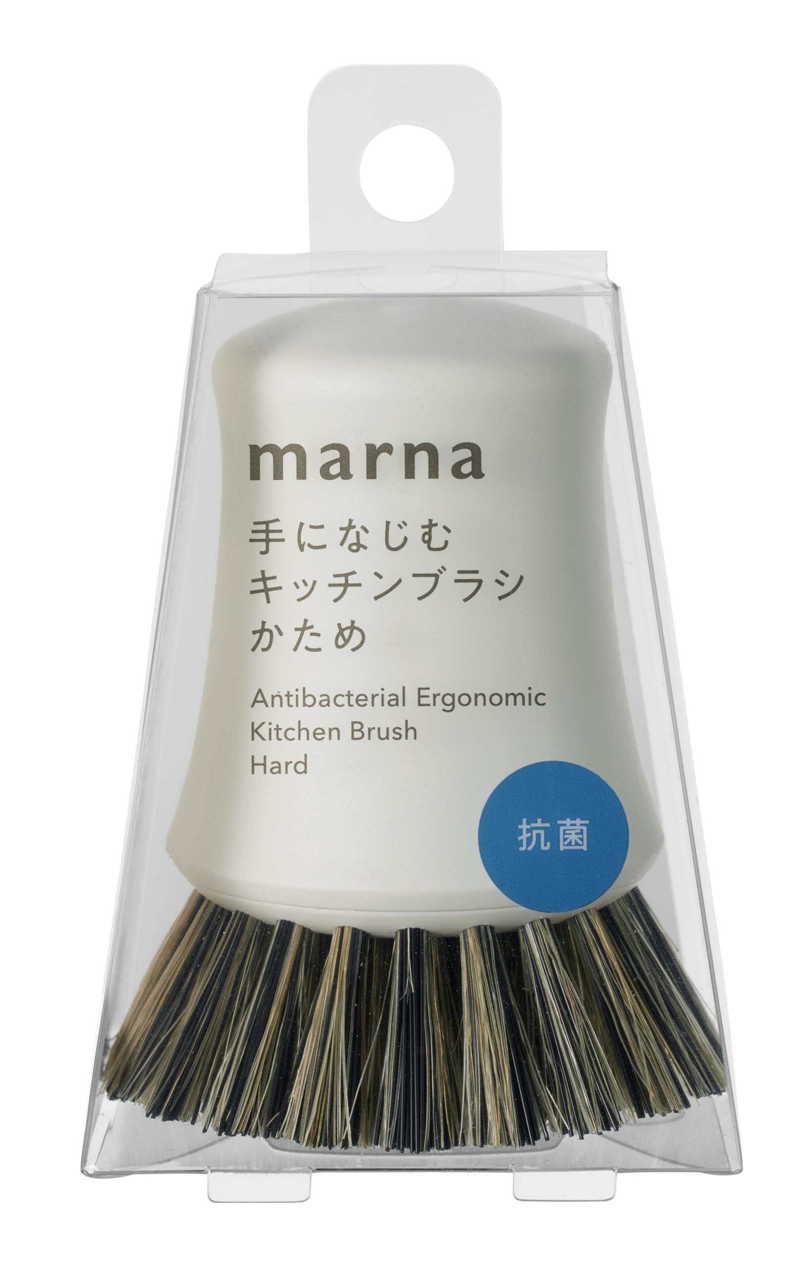 Marna K786W Antibacterial Kitchen Brush (Hard/White/Mini) Dishwashing, Frying Pan, Sink (with Handle/Freestanding) Kitchen Brush : Home & Kitchen