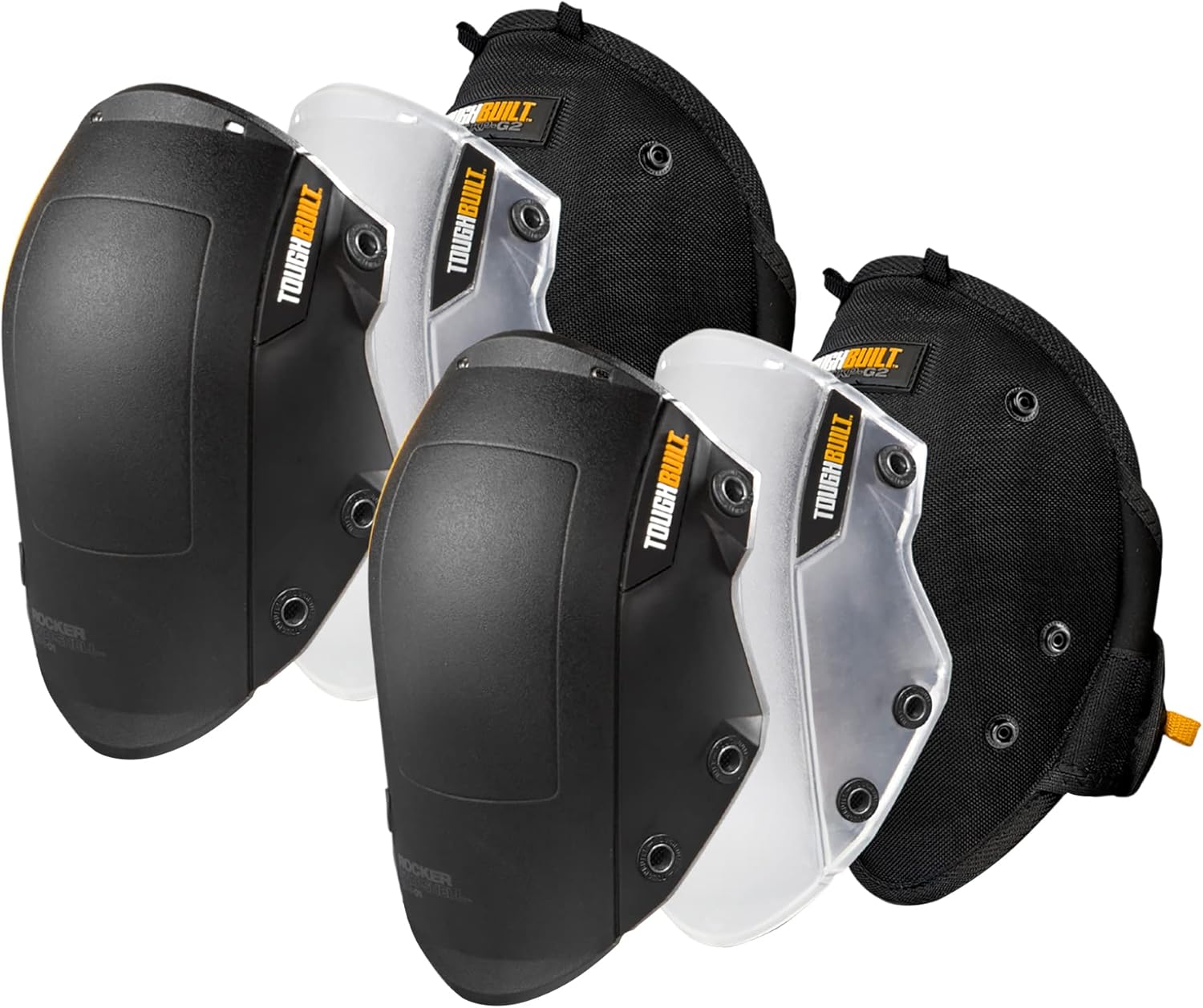 ToughBuilt – 6-Piece GelFit Knee Pad Set, Professional Gel Cushion Kneepads with EVA Foam Comfort Layer, Interchangeable SnapShell System, Adjustable Straps, and Heavy-Duty Jobsite Protection (TB-KP-G203-6)