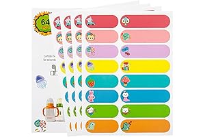 Baby Bottle Labels for Daycare, 64 PCS School Supplies Name Label Stickers for Kids Things